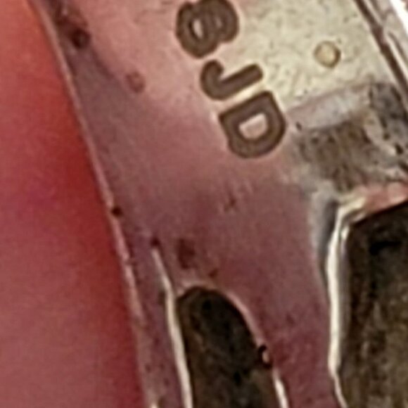 Blue Diamond Ring Set in 925 Silver signed SJD - Picture 10 of 12